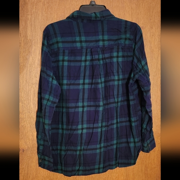 Old Navy "The classic Shirt", size large, color plaid blue and green. - Picture 2 of 4